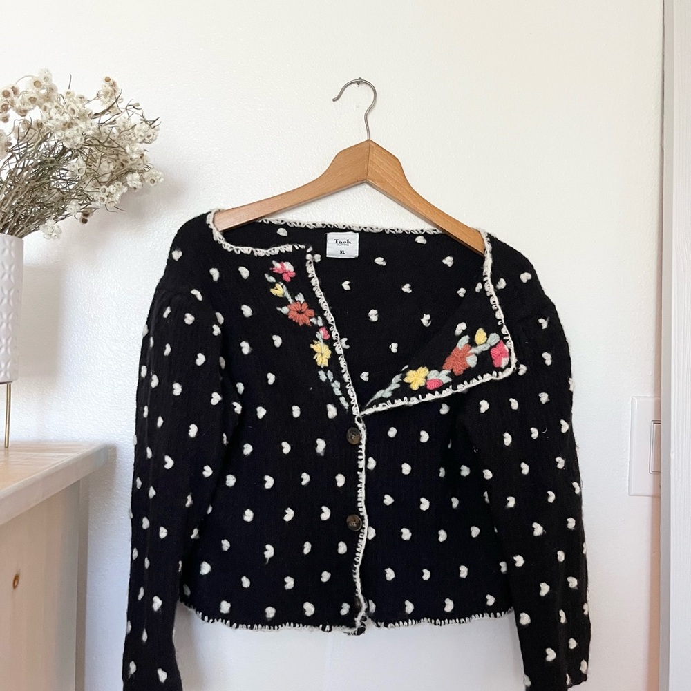 TACH Black Farah Jacket with Floral Embroidery